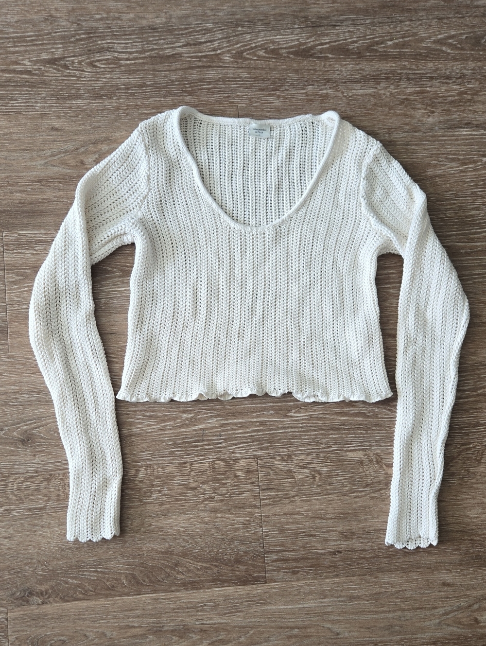 Abercrombie & Fitch Cream Open Knit Sweater